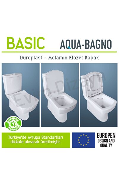 AQUA BAGNO Basic Yavaş Kapanan Klozet Kapağı - Duroplast