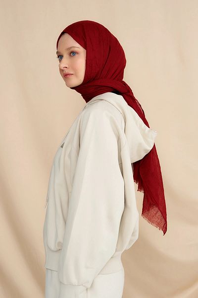 Modakaşmir Şal din bambus Burgundy Aminenesil