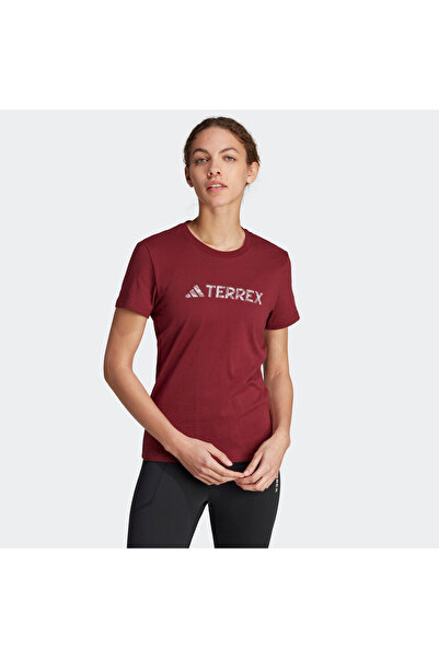 adidas W Logo Women's Claret Red Outdoor T-shirt Hy1714