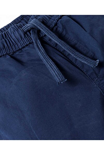 Pine kids Knee Length Solid Color Drawstring Waist Shorts - Navy Blue