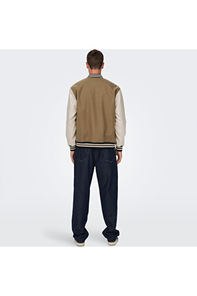 Only & Sons ONSJASON VARSITY JACKET OTW LIGHT BROWN