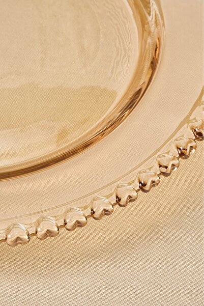 Karaca Rory Glass Plate Amber Model 32 cm Size