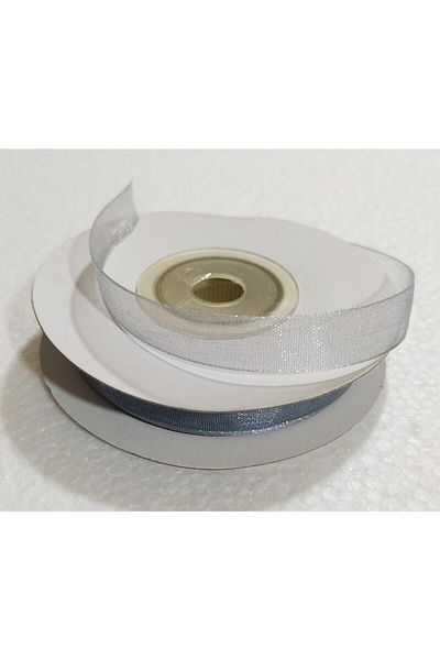 Hobigram Gray Organza Ribbon 1 cm 23 Meters, Bundle Dowry Special Day Gift Decoration Ribbon
