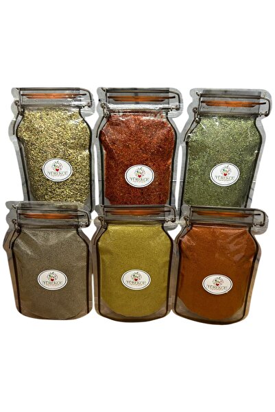 YÜREKÇE 6 Çeşit Temel Baharat Seti -toplam 500 Gr- Kavanoz Görünümlü Kilitli ...