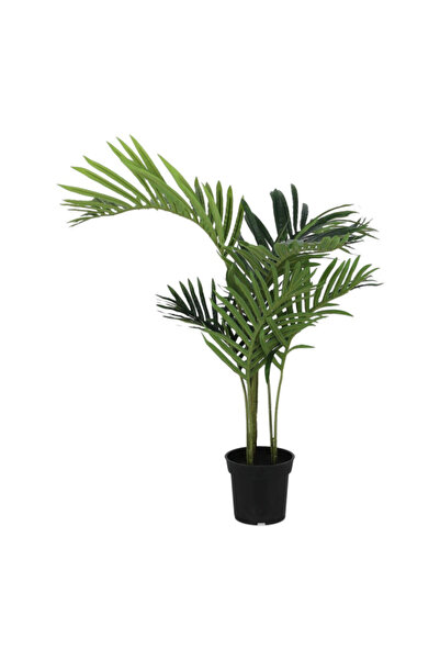 SERENE شجرة نخيل صناعية بلاستيكية ذات مظهر واقعي مكونة من 7 فروع مع وعاء قوي بطول 90 سم