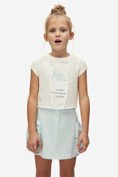 NK Детска блуза Whisper за момичета 4-8 години, цвят екрю
