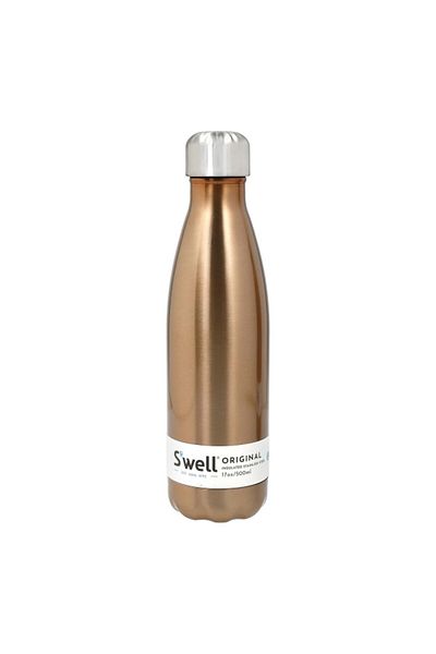 S-Well Original BPA-Fee Stainless Steel Vacuum-Insulated Water Bottle Copper and Silver 500ml