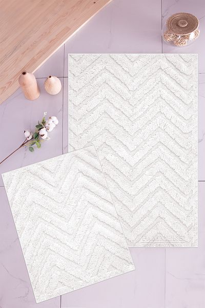 BARANO YUSSİ Tiran 2-Pece Bath Mat Ecru (Σετ 2)