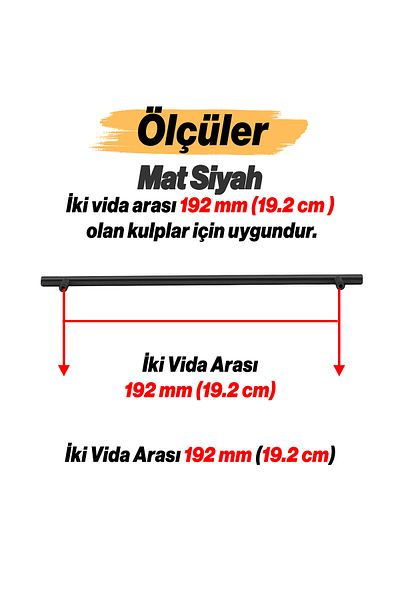 Badem10 Tijă 10 bucăți mâner din metal negru (192 mm-19,2 cm) pentru mobilier sertar bucătărie dulap dulap mâner mâner
