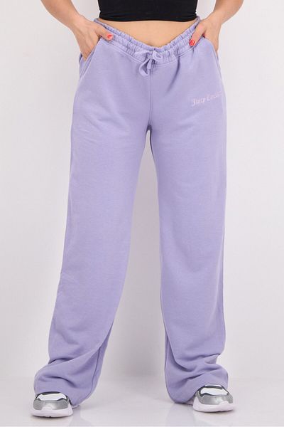Juicy Couture Women Regular Fit Embroidered Logo Palazzo Pant, Lilac