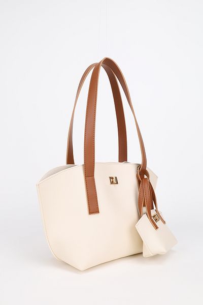 NOTHING Μεγάλη τσάντα χεριού και ώμου Twin με αλυσίδα Mini Bag - Detailランス Charm and Tan, Cream