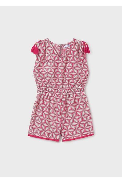 MAYORAL Girl's Printed Shorts Jumpsuit 10-14 Years Red