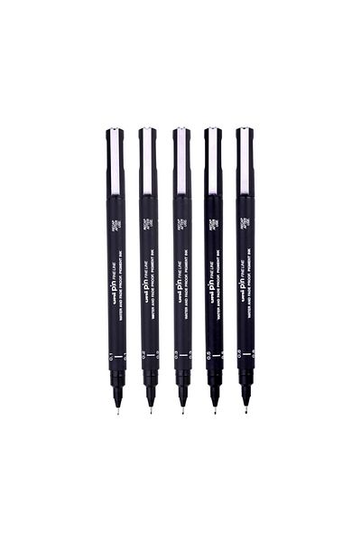 Uni Pin 200 Technical Drawing Pencil Set, Black, Waterproof and Fade Resistant