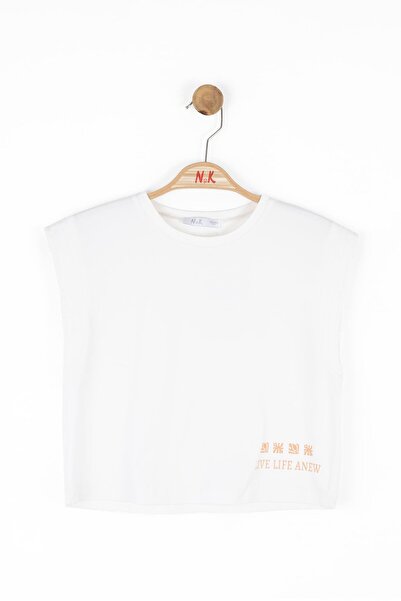 NK Детска тениска Anew за момичета 8-16 години Екру