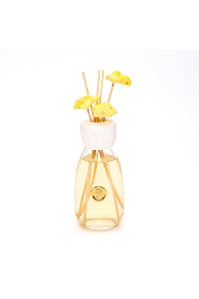 Missi 230 ml Sarı Seramik Çiçek Taş Çubuklu Hanımeli Oda Kokusu