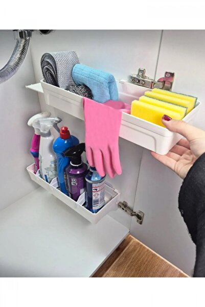 GenelTedarik Organizator pentru dulap, adeziv, glisant, multifuncțional, cu 2...