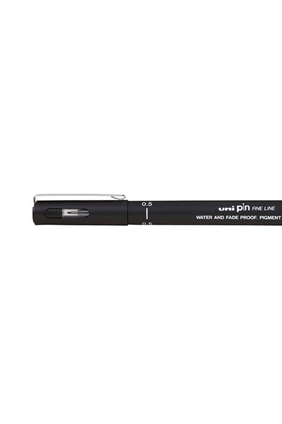 Uni Uni Pin 200 Technical Drawing Pen 0.5 mm Black Waterproof and Fade Resistant