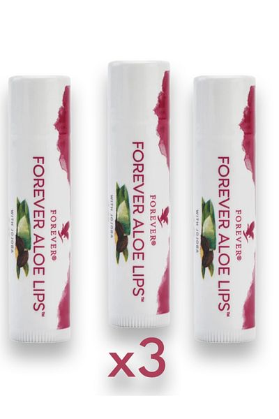 Forever Living Aleo Lips Set of 3 - Lip Protector and Moisturizing Cream Lips Stick