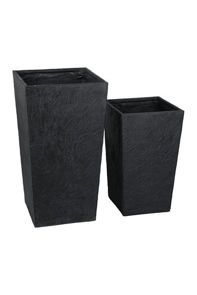 Geno 2-Piece Durable Simple and Elegant Design Fiberstone Flower Pot