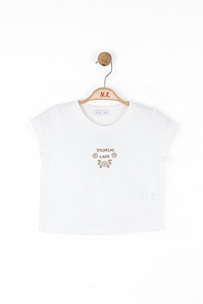 NK Дівчача футболка з заниженим вирізом 8-14 років, кольору екрю