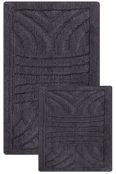 BARANO YUSSİ Fleur 2-pack Bath Mat Anthracite (Σετ 2)