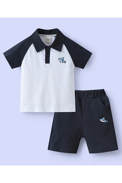 SAPS T-Shirt & Bottom Printed Set - White