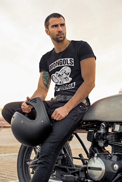 MAGORS MONGOLS MOTORCYCLE CLUB T-SHIRT SA KRATKIM RUKAVIMA I CRNIM OTISKOM ZA...
