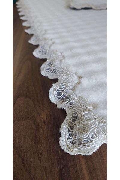 ZADA HOME διπλό χαλάκι προσαρμοσμένο Αντιολισθητική βάση Γαλλική δαντέλα Σετ Οκ Σετ 2 τεμαχίων Σετ καθίσματος τουαλέτας χαλάκι μπάνιου