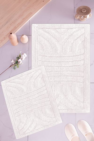 BARANO YUSSİ Fleur 2-pack Χαλάκι μπάνιου Ecru (Σετ 2)