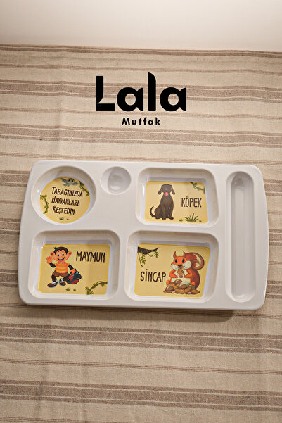 Lala Mutfak Eğitici Çocuk Tabağı (29X18 CM) - Bölmeli Yemek Tabağı, Bpa Içerm...