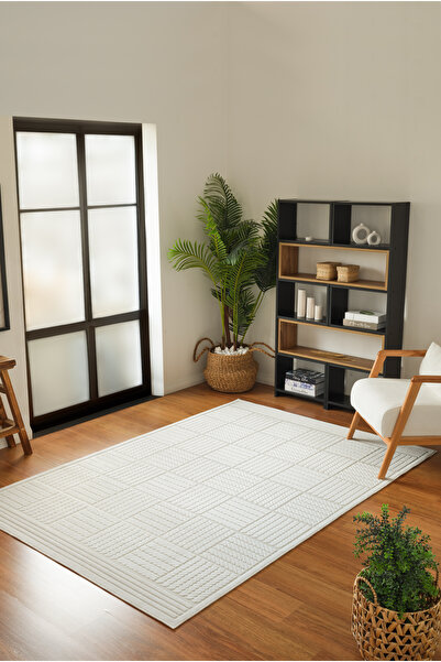 Kaşmir Halı 7/24 Sierra Malaga Krem Salon Mutfak Halısı Yolluk