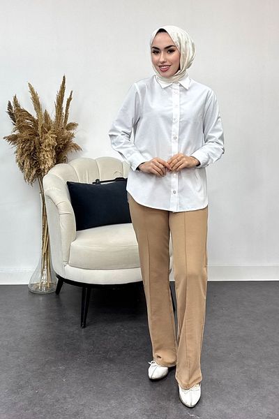 Tesettür Diyarı Women's Laced Lycra Crepe Fabric Pantalon