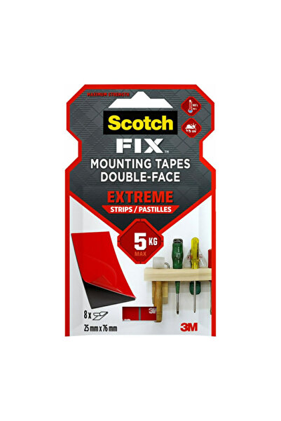 Scotch Brite شرائط تثبيت مزدوجة الوجه مكونة من 8 قطع مقاس 25 × 76 مم