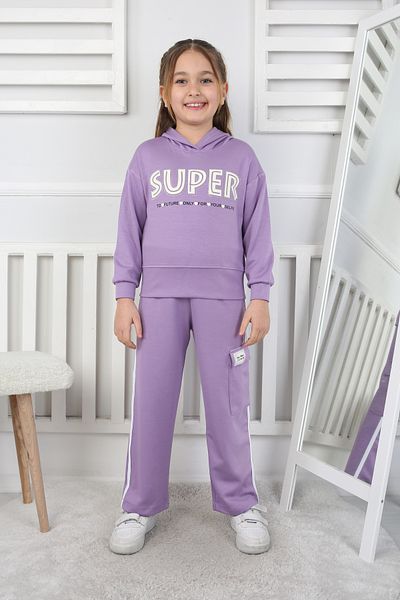 e-çocuk Super Printed Girl's Top and Bottom Set 200735