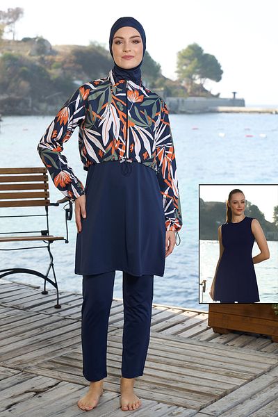 REMSA Πλήρως καλυμμένο Hijab Μαγιό 25970 Navy Blue
