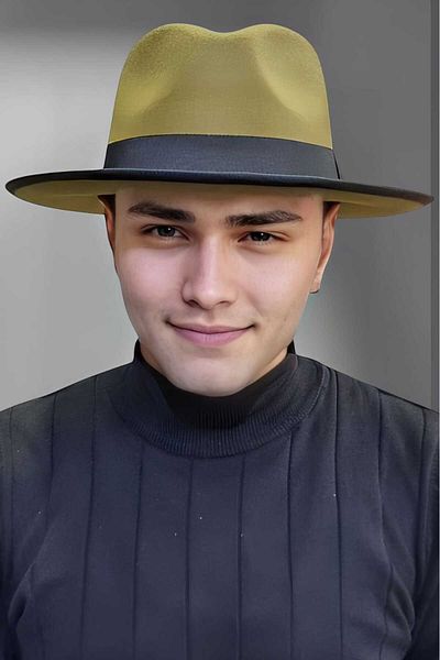 Trenderrs Ανδρικό καπέλο Fedora Panama Stamp