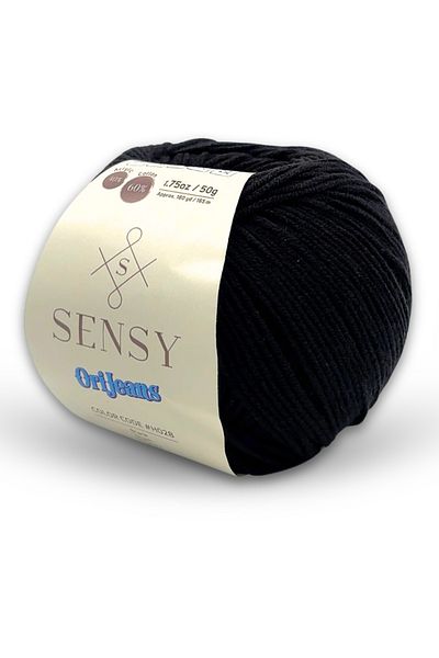 SENSY Premium Amigurumi Yarn Punch Baby Bumbac Moale Negru 50 gr