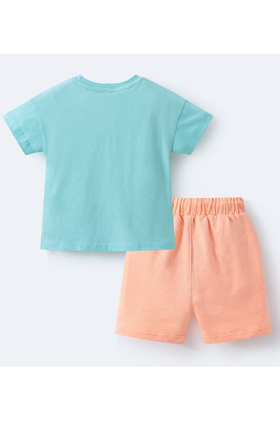 SAPS T-Shirt & Bottom Printed Set - Blue