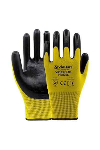VİOLENT Vıopro Nitril Örme Eldiven Sarı-siyah No:10 2503 ( 1 Adet )