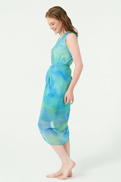 ALFASA Aqua Patterned Skirt Pareo