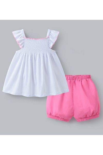 SAPS T-Shirt & Bottom Printed Set - White
