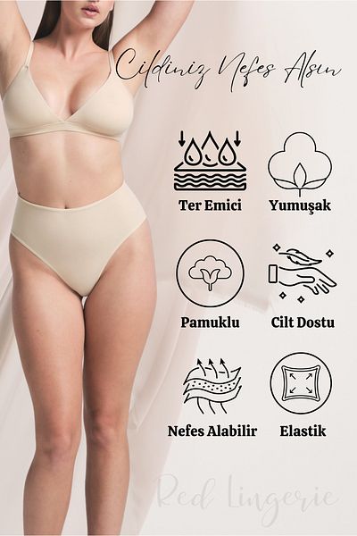 red iç giyim Plus Size Women's Cotton Panties 6 Pack BATTAL BATO