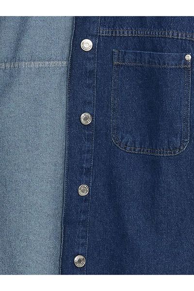 LC Waikiki Jachetă de jeans pentru femei LCW Modest Indigo cu guler de cămașă