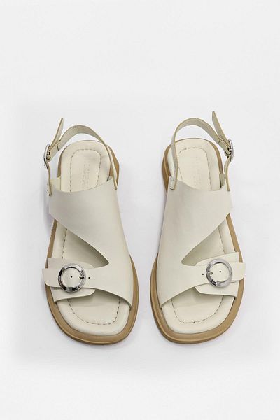 NILUFARR Miranda Beige Women's Sandals - Genuine Leather