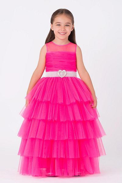 Pamina Füzya Kuşak Girl's Hair Tulle Dress 3-7 Years