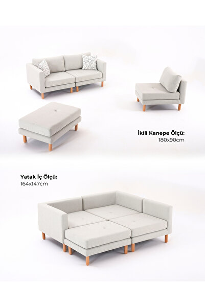 Velura Home & Living Armin Akıllı Köşe Koltuk Takımı & Modern Modüler Yataklı Köşe Takımı - Siyah V124