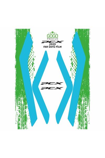 GOGOPREMİUM HONDA PCX 2025 UYUMLU FAR ÜSTÜ FİLM MAVİ