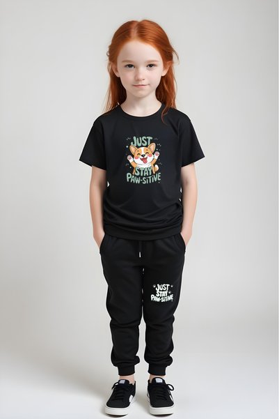 panios kids Just Stay Paw Štampano Majica i trenerka za devojčice Set gornjeg...