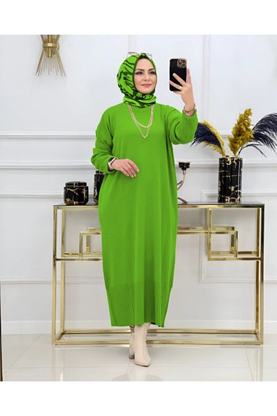 NİSUM MODA Pique Braided Knitted Dress