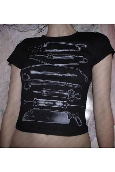 Köstebek Surgery Set Short Sleeve Crop T-Shirt
